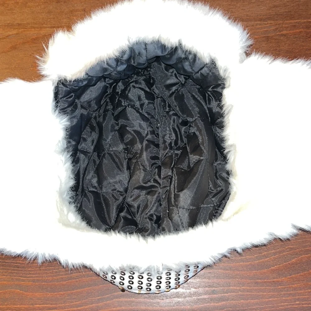Warm Sequin & Faux Fur Hat NWOT